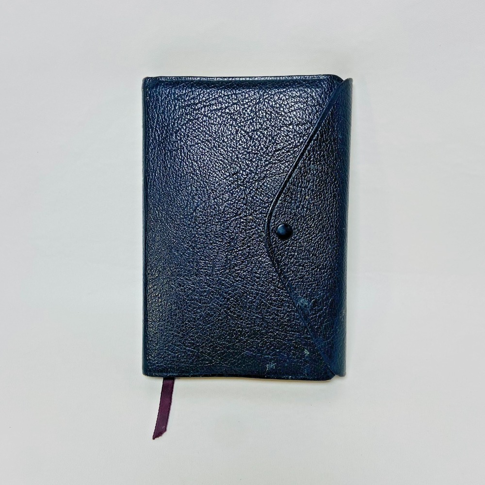 Vintage‎ Holman NAS Bible Black Top Grain Cowhide Snap Closure 1975 Concordance